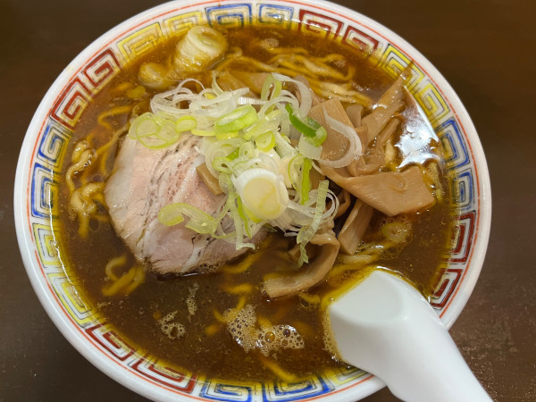 「カレー中華、太麺」@丸中華そばの写真