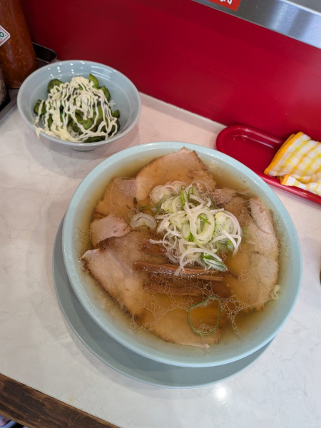 「中華そば+めし無料（二口）」@なぎちゃんラーメン 元住吉店の写真