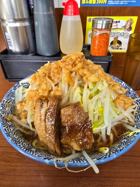 「小ラーメン　野菜マシ　アブラマシマシ　豚1枚」@松木田田の写真