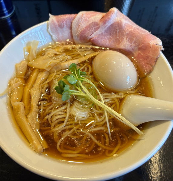 「鶏清淡ラーメン＋半熟卵」@麺屋さんQの写真