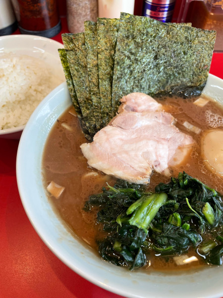 「上ラーメン 並 ライス」@横浜ラーメン 武蔵家 三鷹店の写真