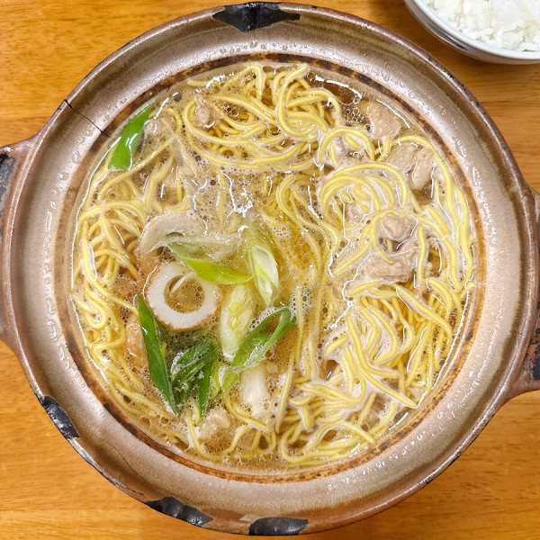 「なべ焼きラーメン 普＋ごはん 小」@橋本食堂の写真