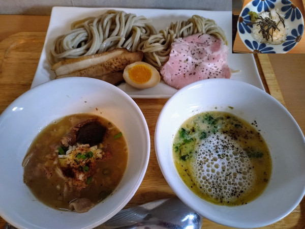 「2☓2つけ麺（黒豚肉汁＆クラムチャウダー）￥1300」@FREEATの写真