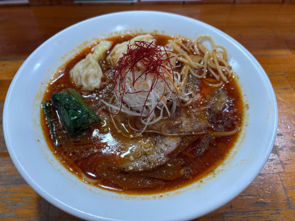 「【限定】麻辣海老雲呑麺1100円」@麺屋 むじゃきの写真
