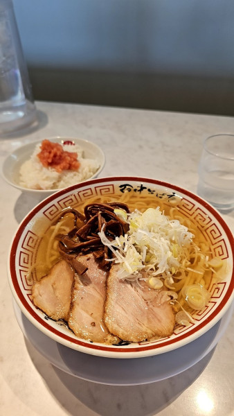 「冷かけ中華そばと明太子ご飯」@中華そば専門 田中そば店 大宮別所店の写真
