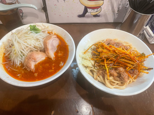 「小つけ麺釜揚げ1150+辛ネギ100」@麺屋 歩夢の写真