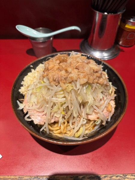 「豚2枚つけ麺味アブラーメン」@ラーメン二郎 荻窪店の写真