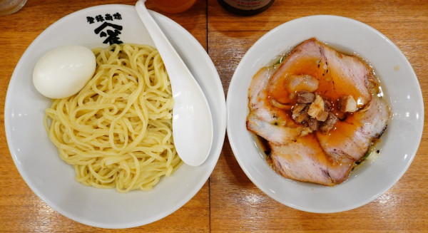 「つけ中華＋ゆで卵＋ビンビール」@ヤマスズメの写真