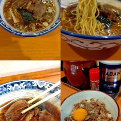 『角煮らーめん+豚バラそぼろミニ丼(￥950+450)』