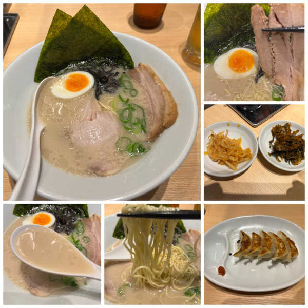 「極白丸元味1290円餃子ハーフ250円ビール600円」@一風堂 ウツノミヤテラス店の写真