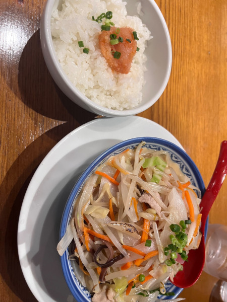 「無着色かねふく明太子ごはんセット1,100円」@伊万里ちゃんぽん 新橋店の写真