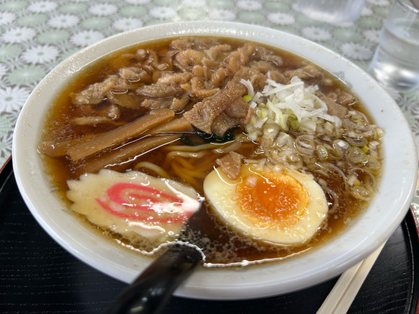 「しもだてラーメンとり皮ダブル」@さかえ屋食堂の写真