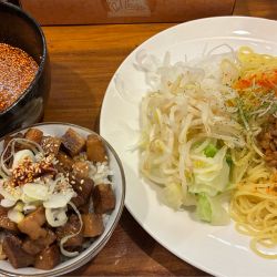 広島つけ麺　1000円+みにぶた飯300円