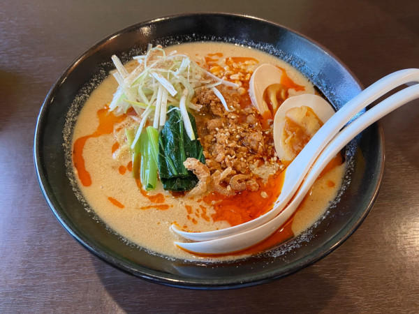 「ちょいぽた担々麺1080円、味玉120円、小ラ80(1280」@七の介の写真