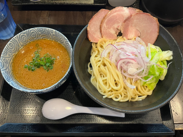 「【期間限定】濃厚海老つけ麺1150円」@まるふじ食堂の写真