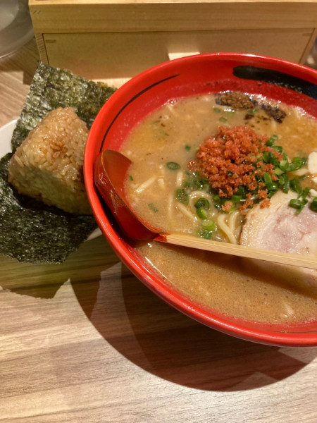 「えびそば塩¥950、えびおにぎり（値段忘れ）」@えびそば一幻 大阪梅田店の写真