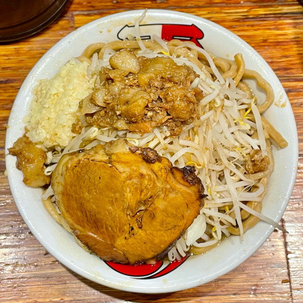 「雷そば 特(450g) / ゴワボキ麺 / 野菜増し/ニンニク増」@雷 松戸駅東口店の写真