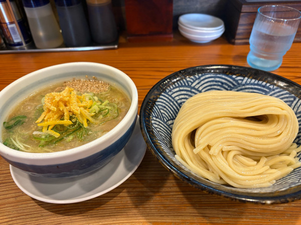 「ゆず塩つけそば1330円」@麺 一直の写真
