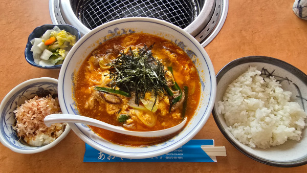 「カルビラーメン定食　1020円」@あおぞら 渋川本店の写真
