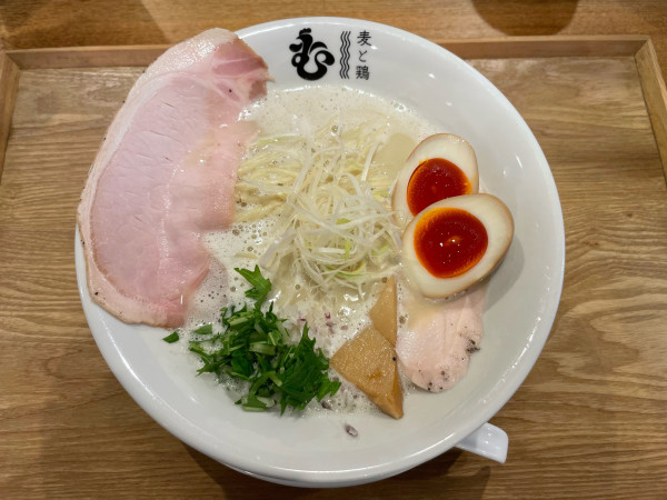 「麦×鶏ラーメン(¥1,000)煮玉子(¥150)」@麦×鶏 MUGI TO TORIの写真