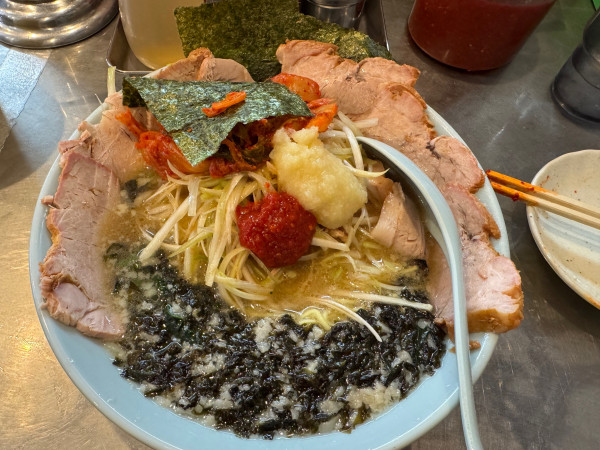 「岩のりネギチャーシュー麺　キムチトッピング」@ラーメンショップ 新守谷店の写真