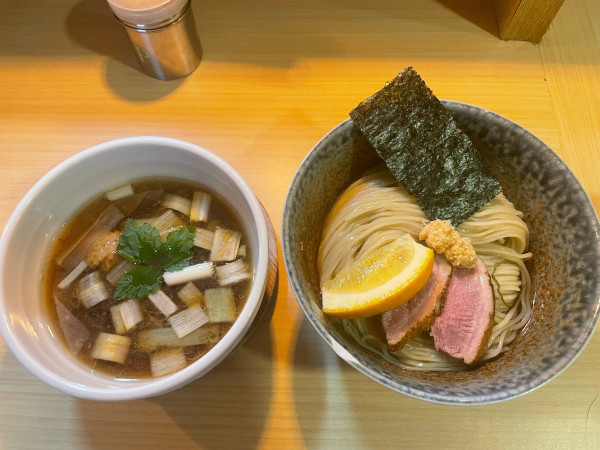 「鴨だし醤油昆布水つけ麺 ¥1200」@麺堂にしき 池袋西口店の写真