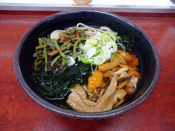 「山菜きのこそば（580円）」@新田毎 秋葉原の写真