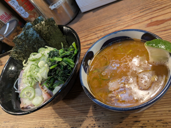 「つけ麺(1200円)＋きざみネギ」@家系ラーメン クックらの写真