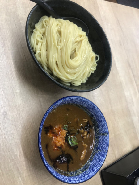 「越後カレーつけ麺 極（大辛）＋つけ麺特盛 1,150円」@越後維新の写真