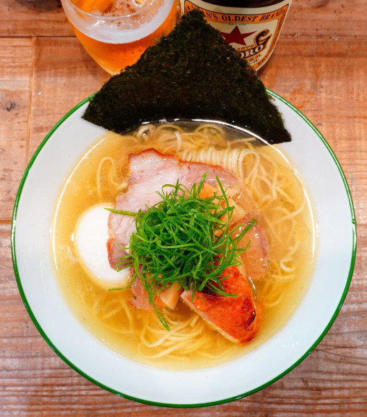 「味玉塩そば＋味玉＋赤星中瓶」@3931WORKS.の写真