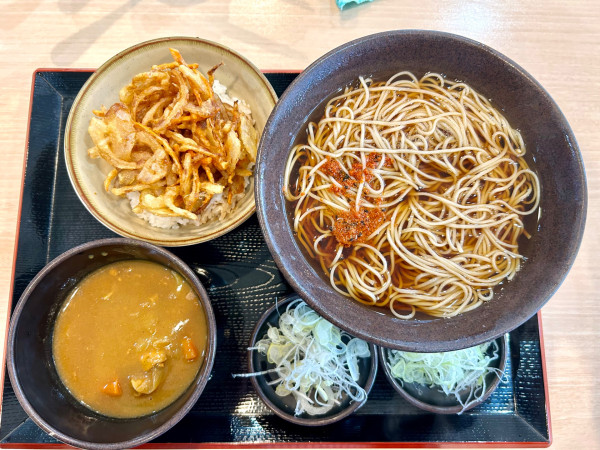 「朝そば　かき揚げ(500¥)」@ゆで太郎 ひたちなか高場店の写真