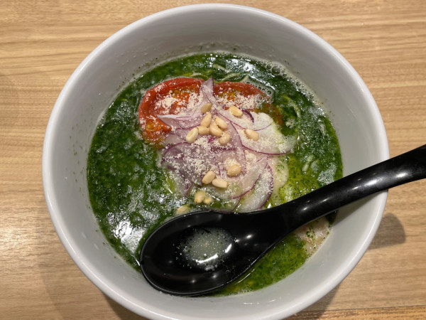 「大葉のジェノベーゼTONKOTU　￥１１００」@和歌山らーめん きのかわ軒の写真