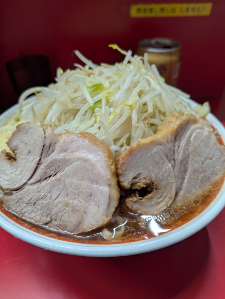 「麺増し大+烏龍茶」@ラーメン二郎 上野毛店の写真
