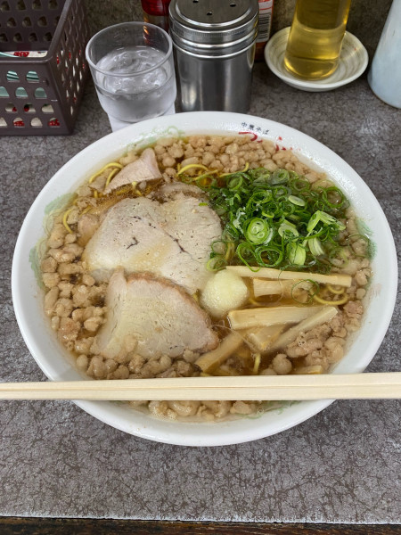 「中華そば大盛脂マシマシニンニクトッピング」@つたふじ 福山支店の写真
