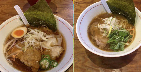 「あごだし(醤油)900円、あご✖️ガラ Wスープ(醤油)850円」@創麺 どすんの写真
