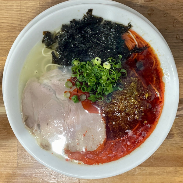 「ジムビームハイボール→ 牡蠣塩ラーメン辛アヒージョ変更＋替玉」@無冠 阿佐ヶ谷の写真