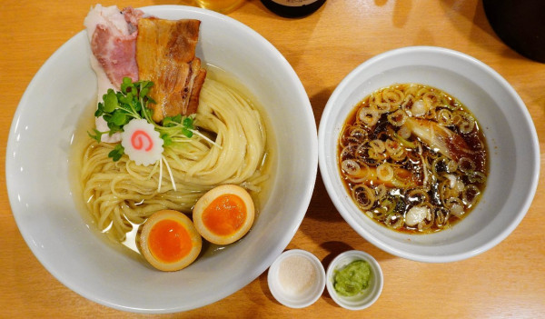 「椎茸昆布水つけ麺＋半熟煮玉子＋瓶ビール」@麺屋 木ノ下の写真