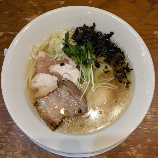 「特製朝ラーメン(塩)、替玉」@麺や百日紅の写真