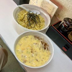 納豆つけ麺+半チャーハン(Dセット納豆トッピング)