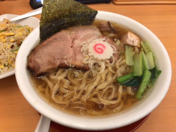 「醤油ラーメン(麺大盛り、手揉み熟成麺)+お得セットA 1060円」@麺屋 なが盛の写真