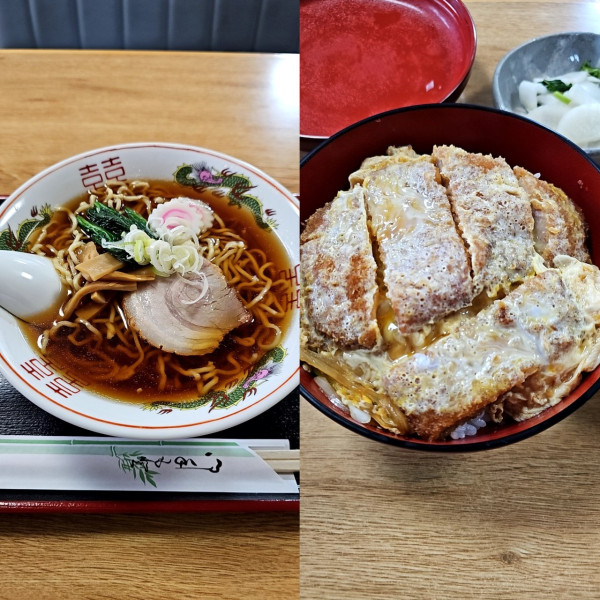「ラーメン600円とカツ丼850円」@銀華亭の写真