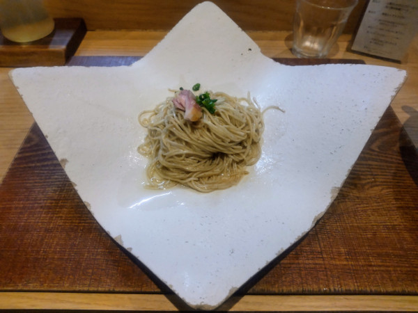 「替玉①ガーリックオイル260円」@芛堂寺の写真