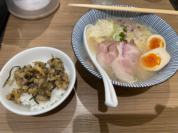 「特製貝だし麺1,200円+しぐれ煮ご飯（小）200円」@貝だし麺 きた田の写真