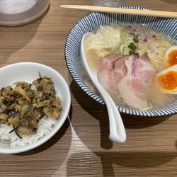 特製貝だし麺1,200円+しぐれ煮ご飯（小）200円
