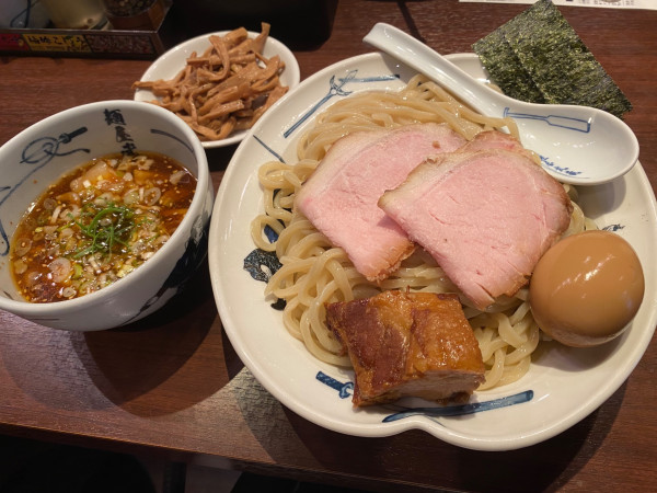 「武蔵つけ麺（あっさり2倍）＋メンマ」@創始麺屋武蔵の写真