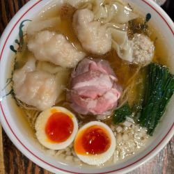 煮干し味玉エビワンタン麺