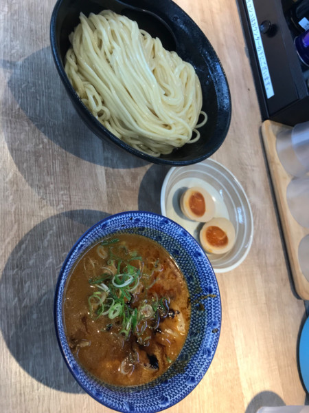 「越後カレーつけ麺 極（大辛）＋特盛＋味玉 1,150円」@越後維新の写真