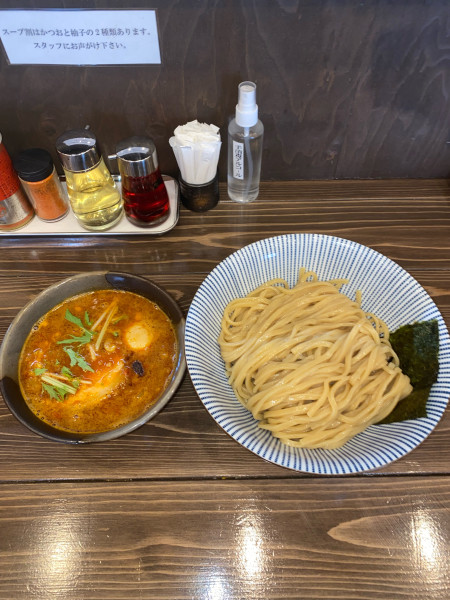 「味玉入り辛つけ麺大盛り超激辛¥1,400円」@麺屋やま昇 関店の写真