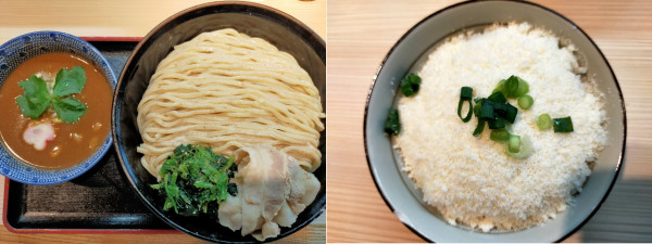 「鶴嶺峰つけ麺(大関600g)1300円+おじっと飯250円」@らー麺土俵 鶴嶺峰の写真