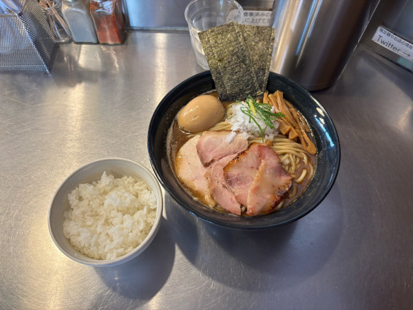 「特製濃厚鰹らぁめん（1350）大盛（120）ライス（150）」@Bonito Soup Noodle RAIKの写真